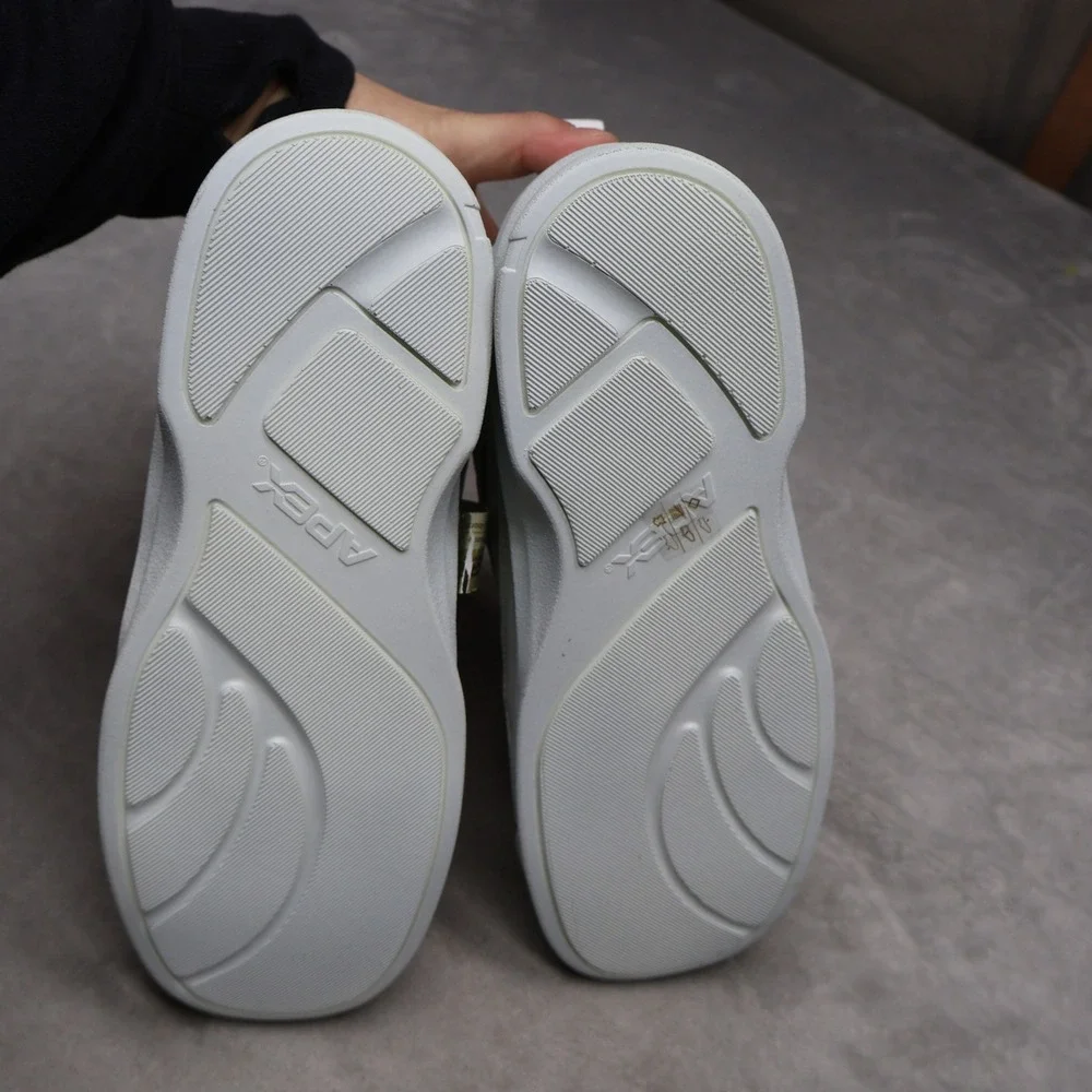 Apex Mens 10 Wide Walking Shoes‎ White Double Strap Ambulator Casual Comfort NEW